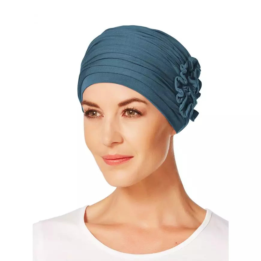 Turban Lotus - Albastru Ocean - peruciprofesionale