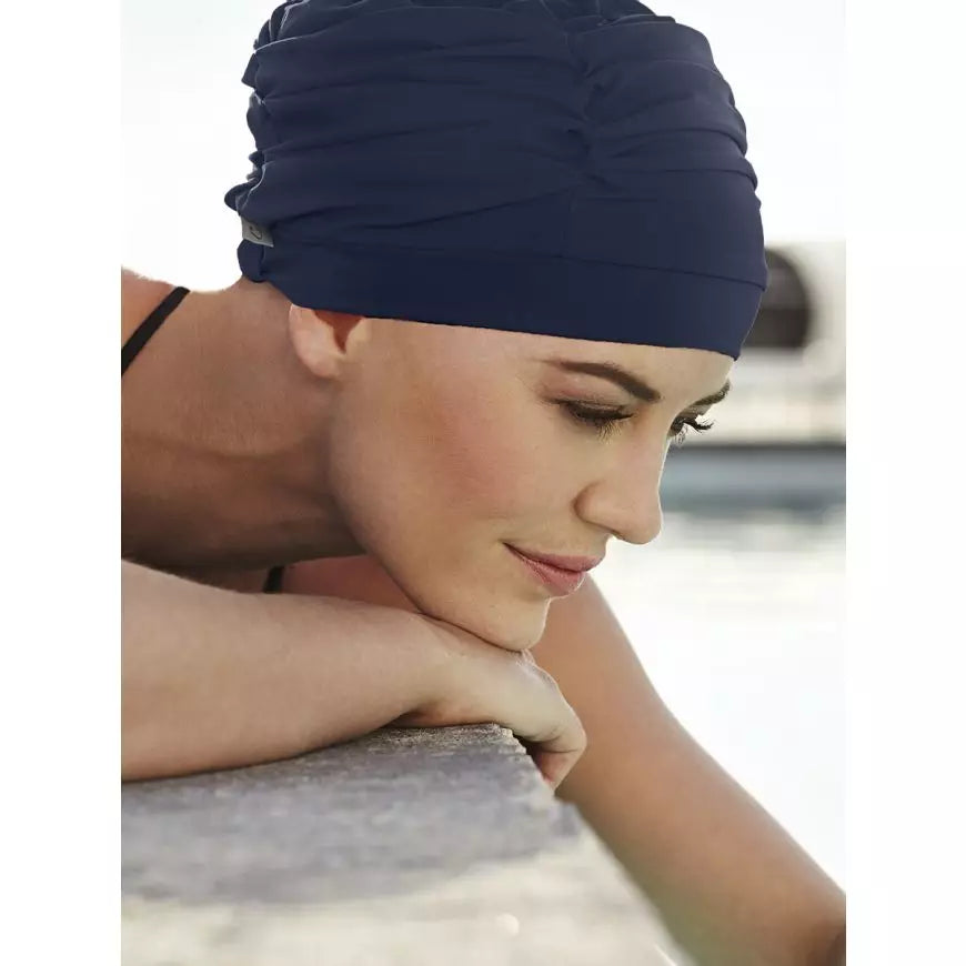 Turban Wave Swim Cap - Albastru Inchis - peruciprofesionale