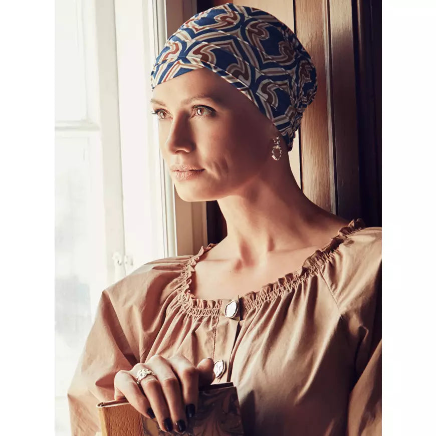 Turban Yoga - Endless Shapes of Blue - peruciprofesionale