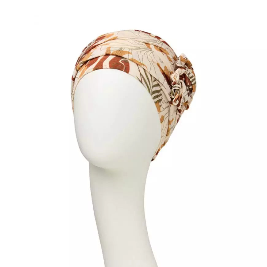 Turban Lotus  - Printed Linen - peruciprofesionale